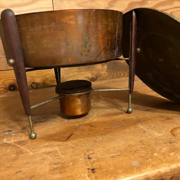 1960's Rustic Copper Chafing Dish - Picture 6 of 7